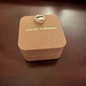 David Yurman petite Albion ring. Citrine and diamonds.